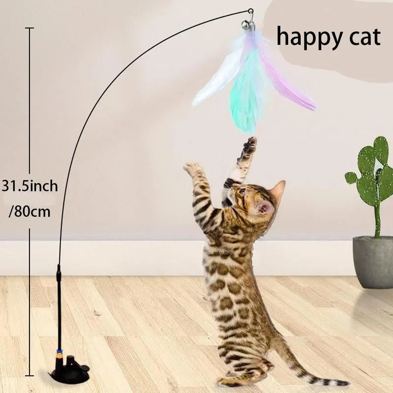 Cat Teaser Stick with Feather – Fun & Engaging Toy for Cats