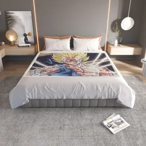 DBZ Majin Vegeta Saiyan Prince Fight Injure Manga Style Trending Household Warm Blanket