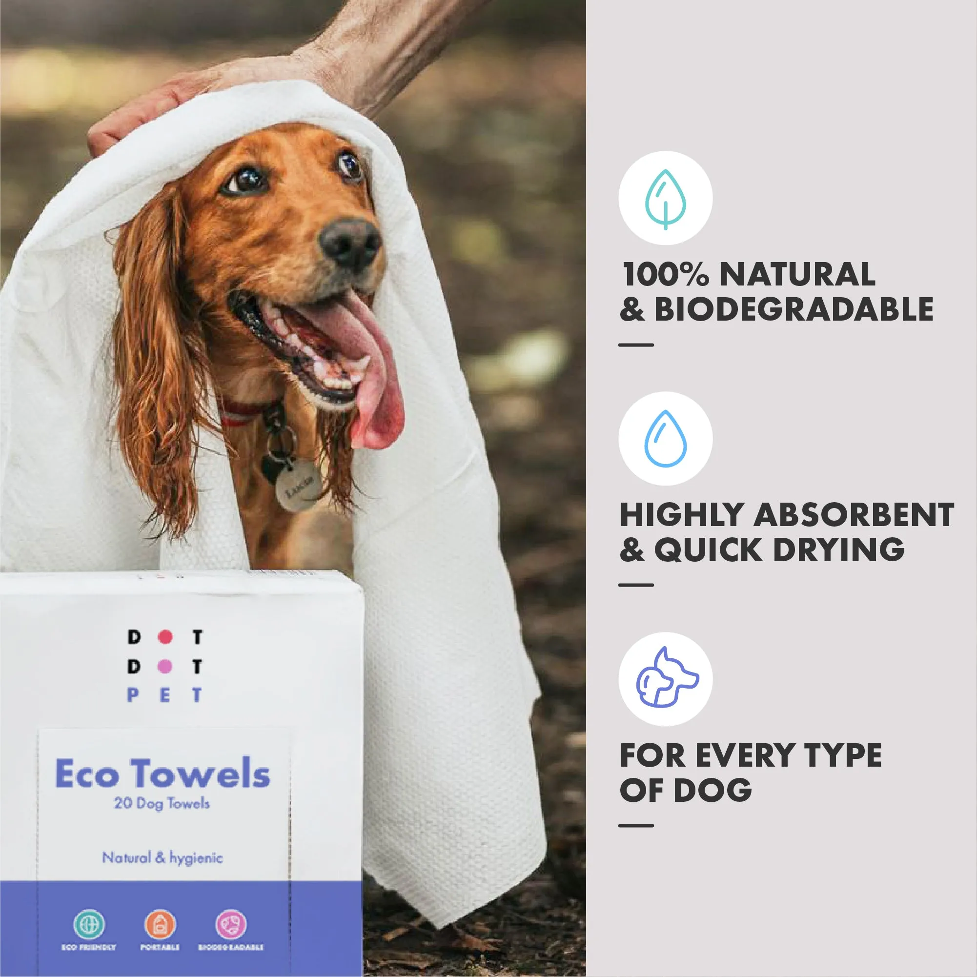 DotDotPet Bamboo Eco Dog Towels (20pk)