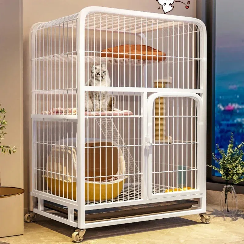 Extra Large Luxury Cat Villa | Multi-Storey Pet Cage for Cats and Small Dogs | Indoor Free Space Cat Carrier Nest