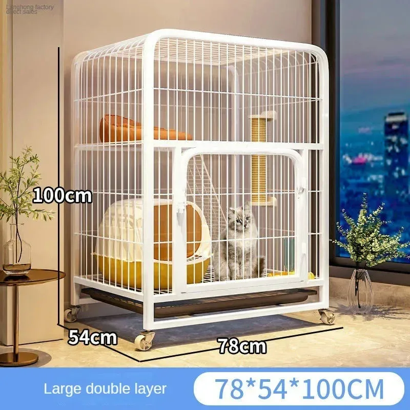 Extra Large Luxury Cat Villa | Multi-Storey Pet Cage for Cats and Small Dogs | Indoor Free Space Cat Carrier Nest