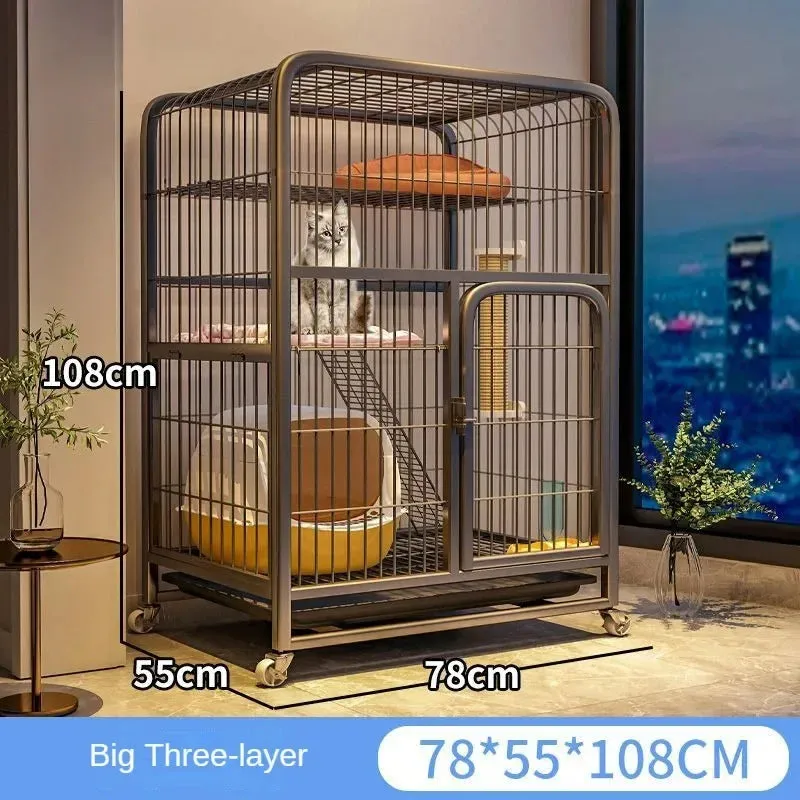 Extra Large Luxury Cat Villa | Multi-Storey Pet Cage for Cats and Small Dogs | Indoor Free Space Cat Carrier Nest