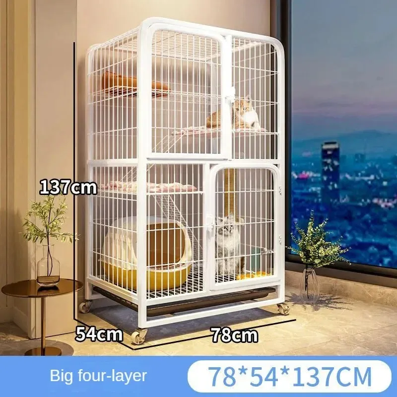 Extra Large Luxury Cat Villa | Multi-Storey Pet Cage for Cats and Small Dogs | Indoor Free Space Cat Carrier Nest