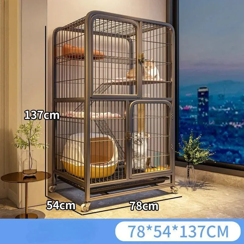 Extra Large Luxury Cat Villa | Multi-Storey Pet Cage for Cats and Small Dogs | Indoor Free Space Cat Carrier Nest