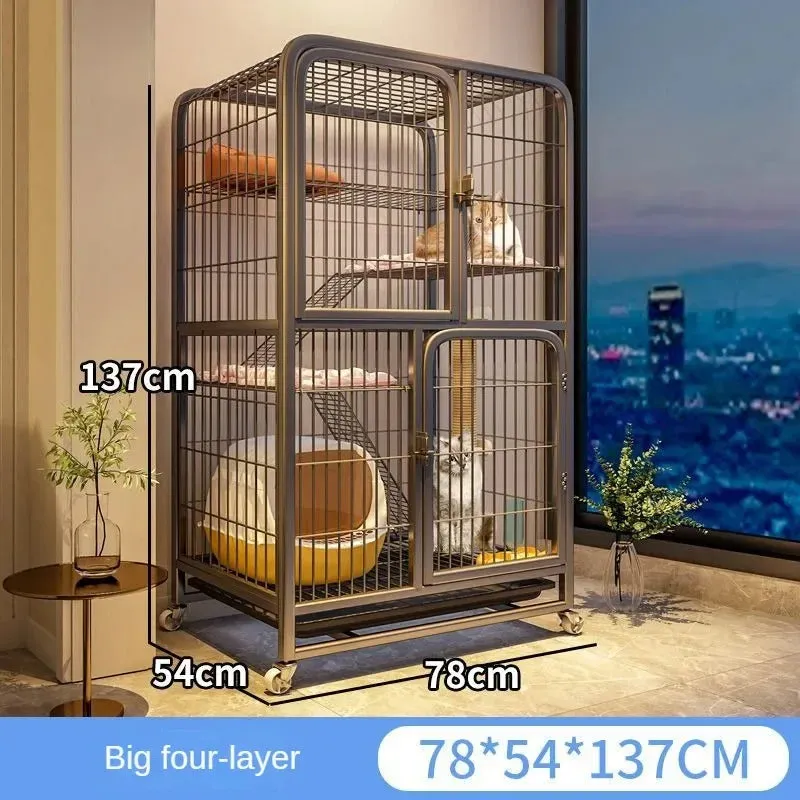 Extra Large Luxury Cat Villa | Multi-Storey Pet Cage for Cats and Small Dogs | Indoor Free Space Cat Carrier Nest