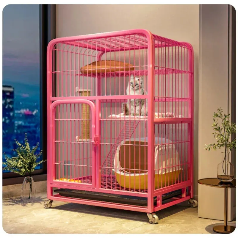 Extra Large Luxury Cat Villa | Multi-Storey Pet Cage for Cats and Small Dogs | Indoor Free Space Cat Carrier Nest