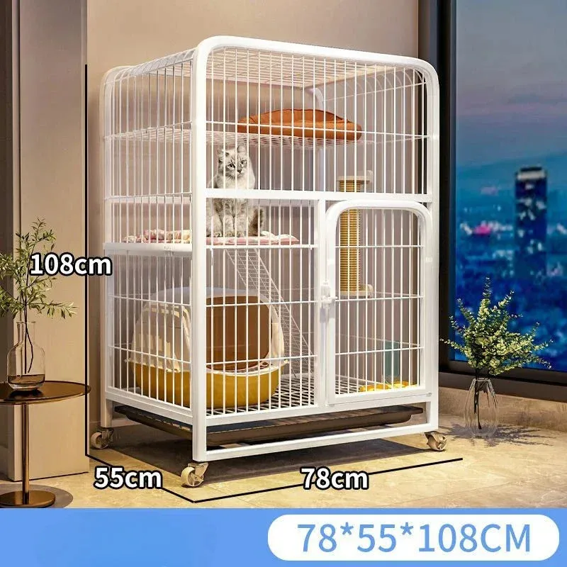Extra Large Luxury Cat Villa | Multi-Storey Pet Cage for Cats and Small Dogs | Indoor Free Space Cat Carrier Nest