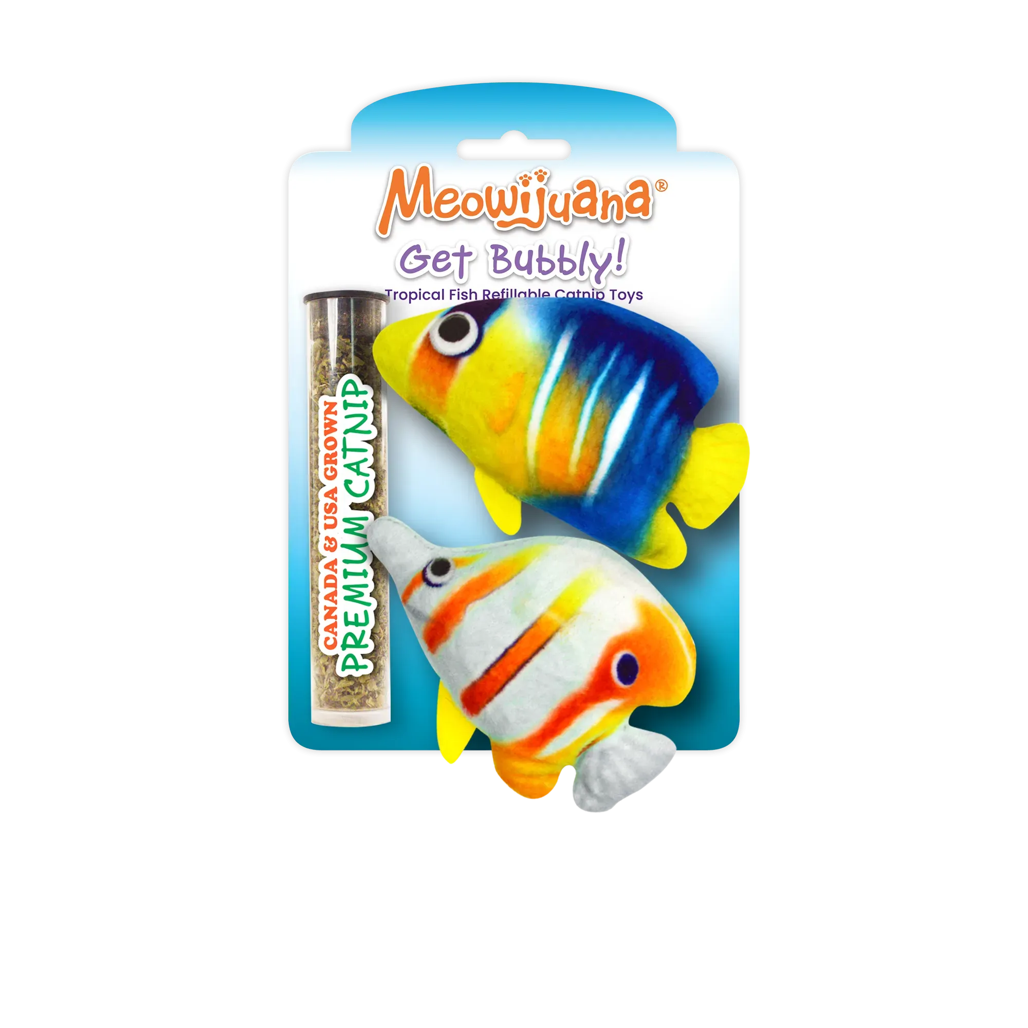 Get Bubbly Tropical Fish Refillable Multipack Cat Toys
