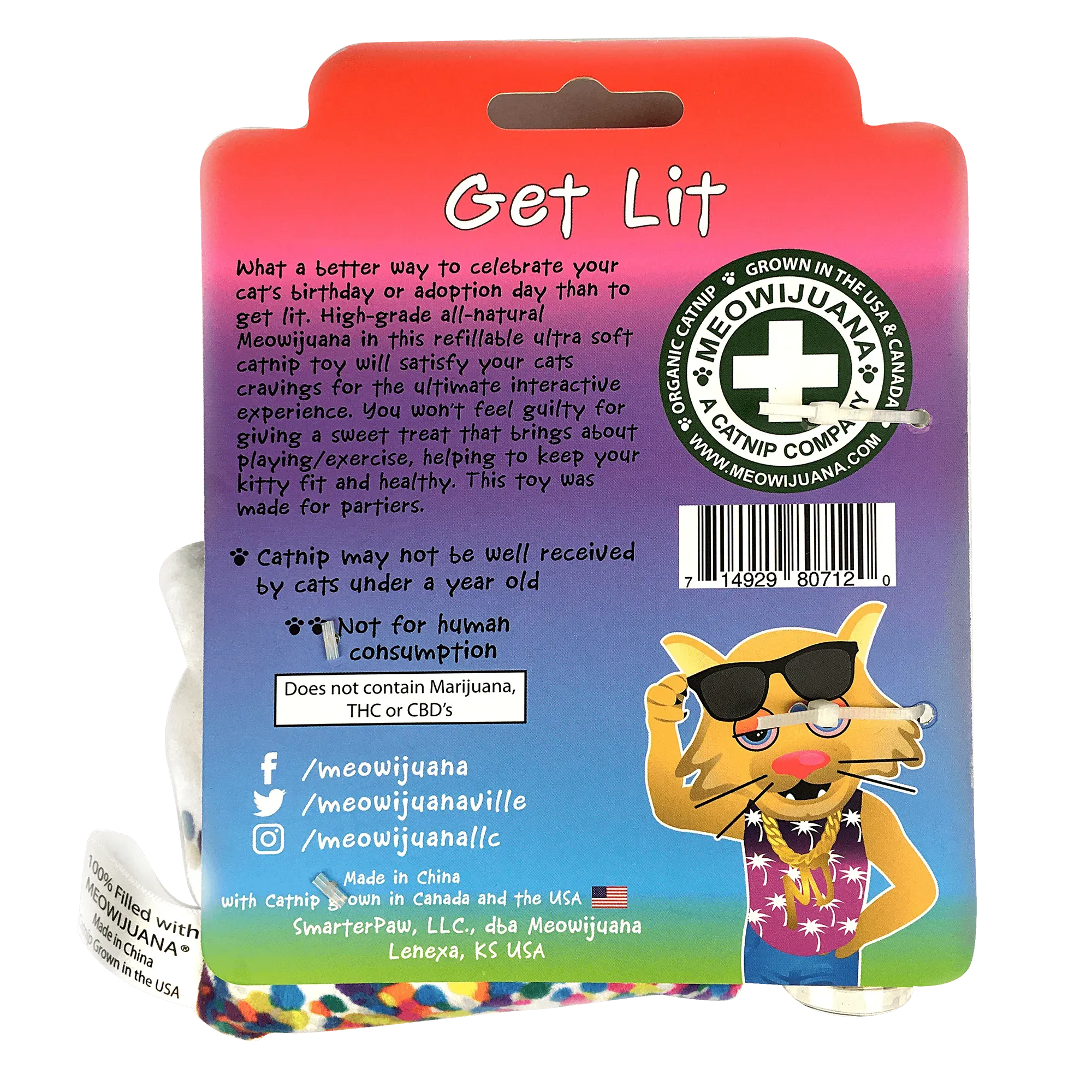 Get Lit Birthday Cake Refillable Cat Toy