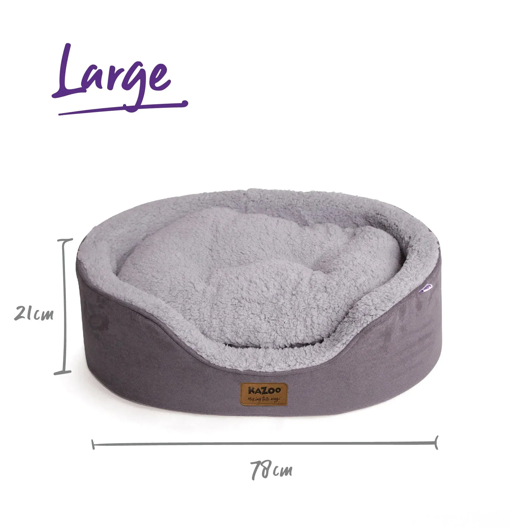 Kazoo Manhattan Dog Bed Grey & White