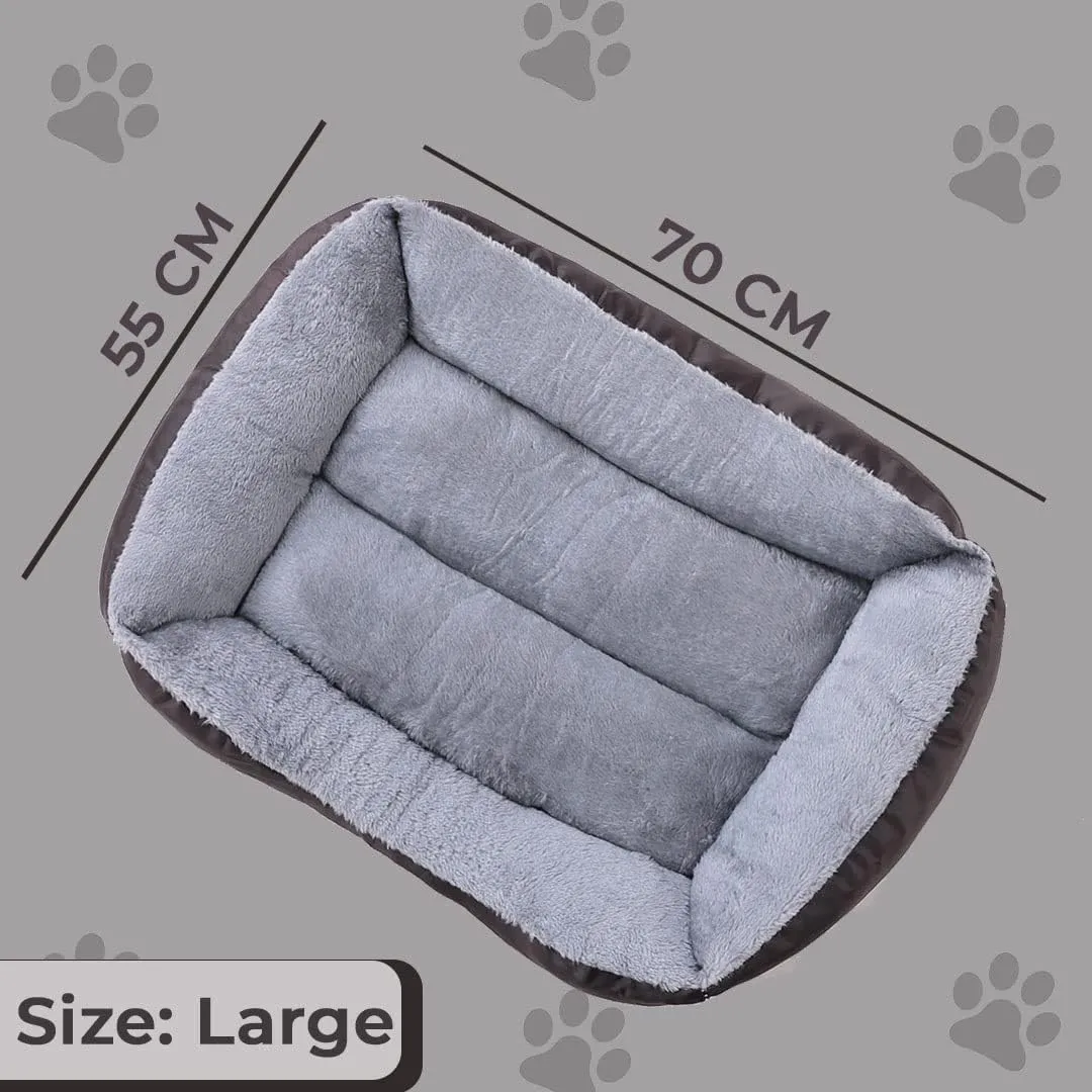 Kuber Industries Dog & Cat Bed|Polyester Face with Cotton & Polyester Filling|Comfortable and Durable|Rectangle Pet Bed for Enhanced Stretching Space|Machine Wash|QY036BR-L|Brown (Pack of 5)