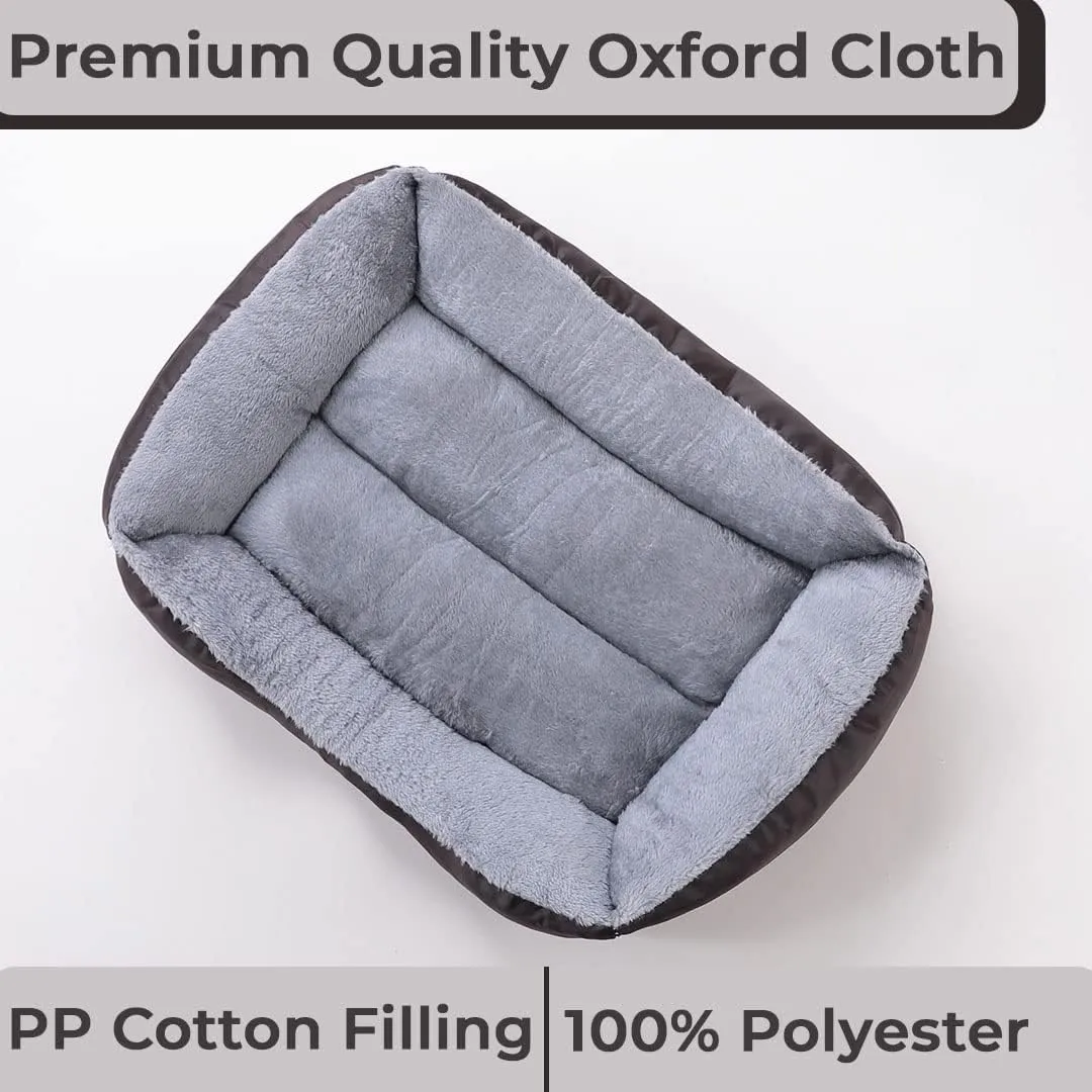 Kuber Industries Dog & Cat Bed|Polyester Face with Cotton & Polyester Filling|Comfortable and Durable|Rectangle Pet Bed for Enhanced Stretching Space|Machine Wash|QY036BR-L|Brown (Pack of 5)