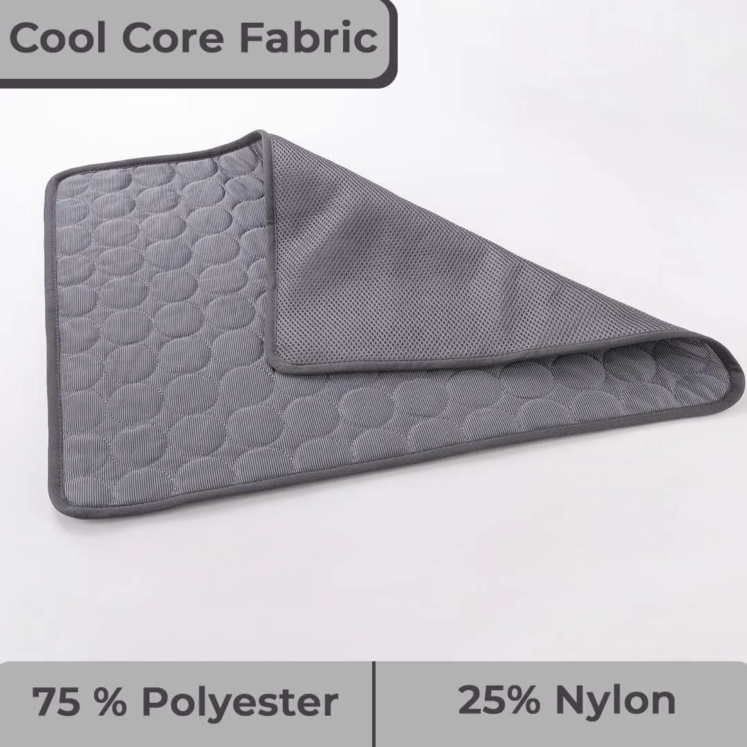Kuber Industries Rectangular Dog & Cat Bed|Premium Cool Ice Silk Polyester With Bottom Mesh|Multi-Utility Self-Cooling Pad For Dog & Cat|Light-weight & Durable Dog Bed|ZQCJ001DG-L|Dark Grey(Pack Of 5)