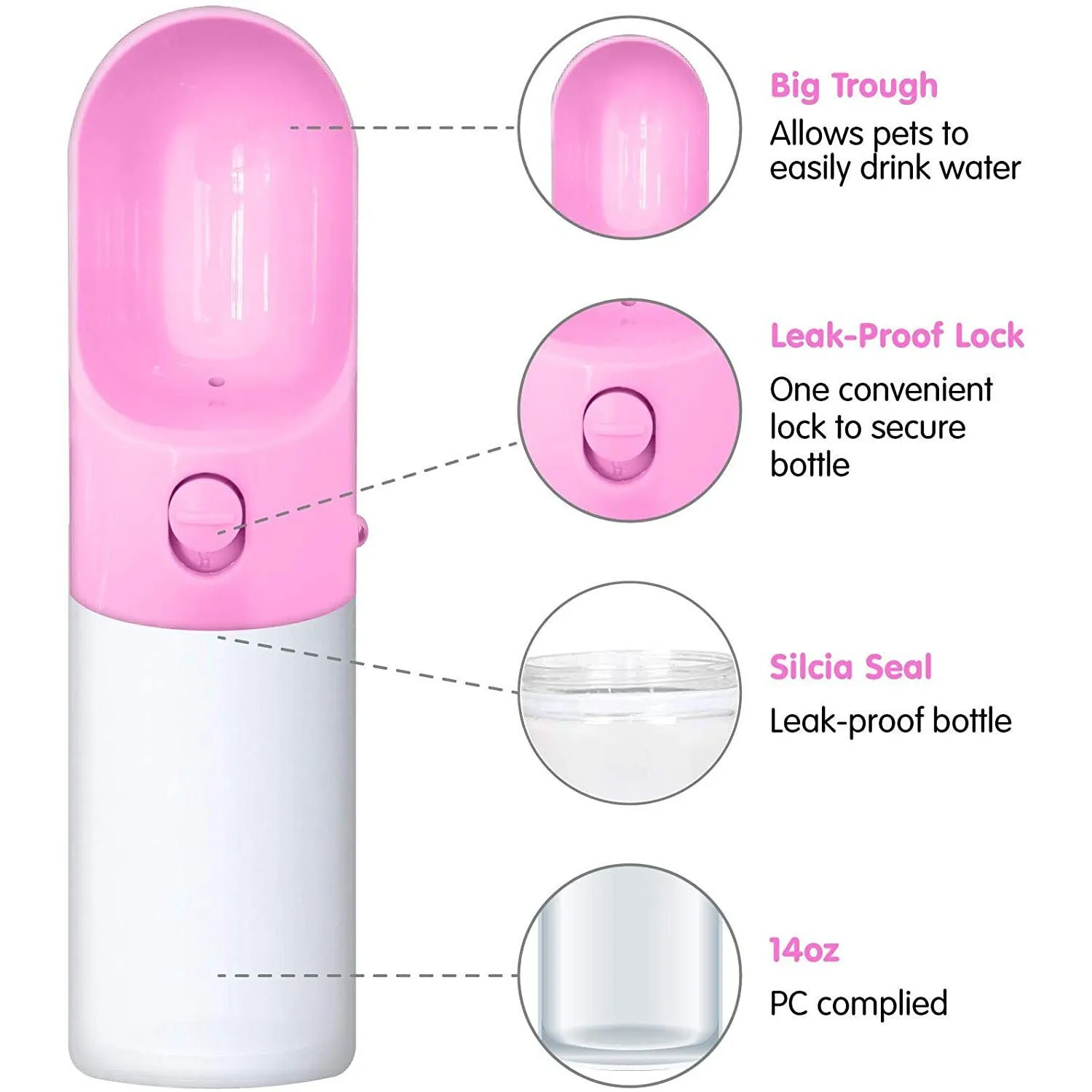 Leak-Proof Dog Water Dispenser with Drinking Feeder for Pets