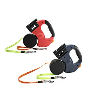 LED Dog Leash - Retractable with Bag Holder