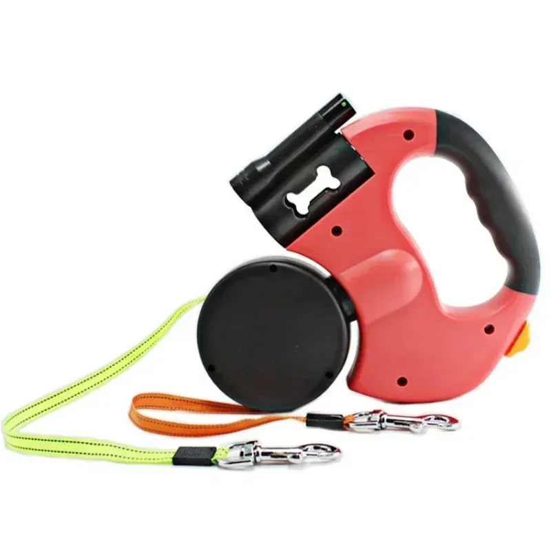 LED Dog Leash - Retractable with Bag Holder