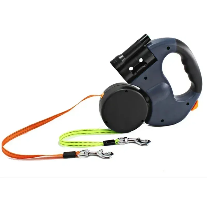 LED Dog Leash - Retractable with Bag Holder