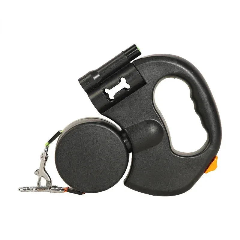 LED Dog Leash - Retractable with Bag Holder