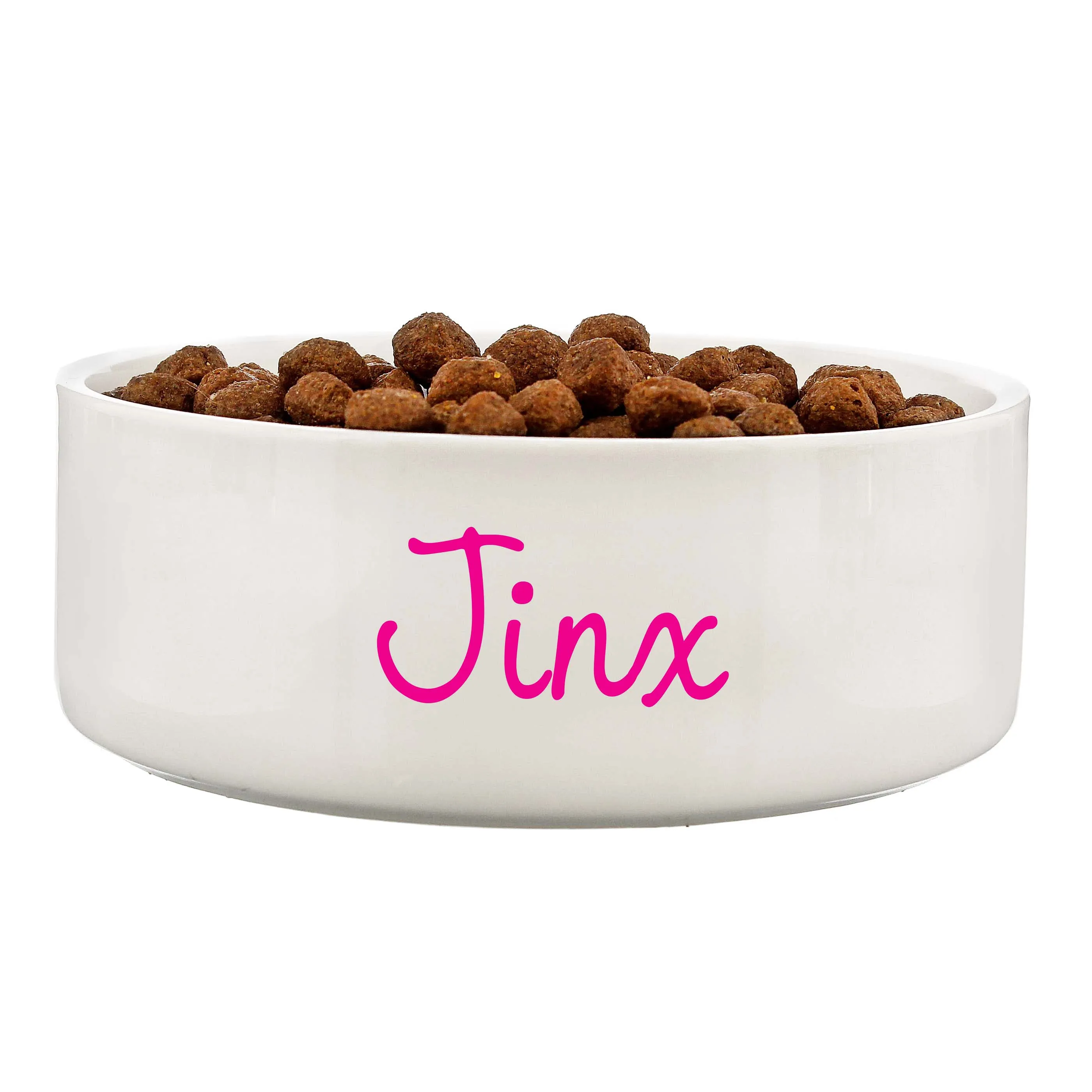 Personalised Pink Name 14Cm Medium Pet Bowl For Dogs And Cats