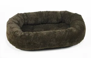 Pet Bed- Donut Shape-Chocolate Bones Microvelvet