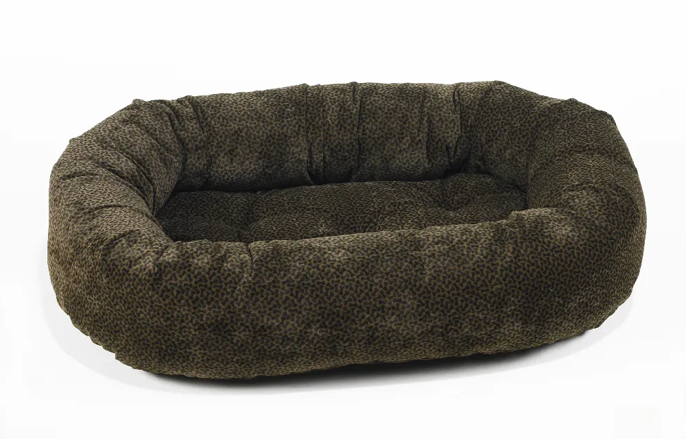 Pet Bed- Donut Shape-Chocolate Bones Microvelvet
