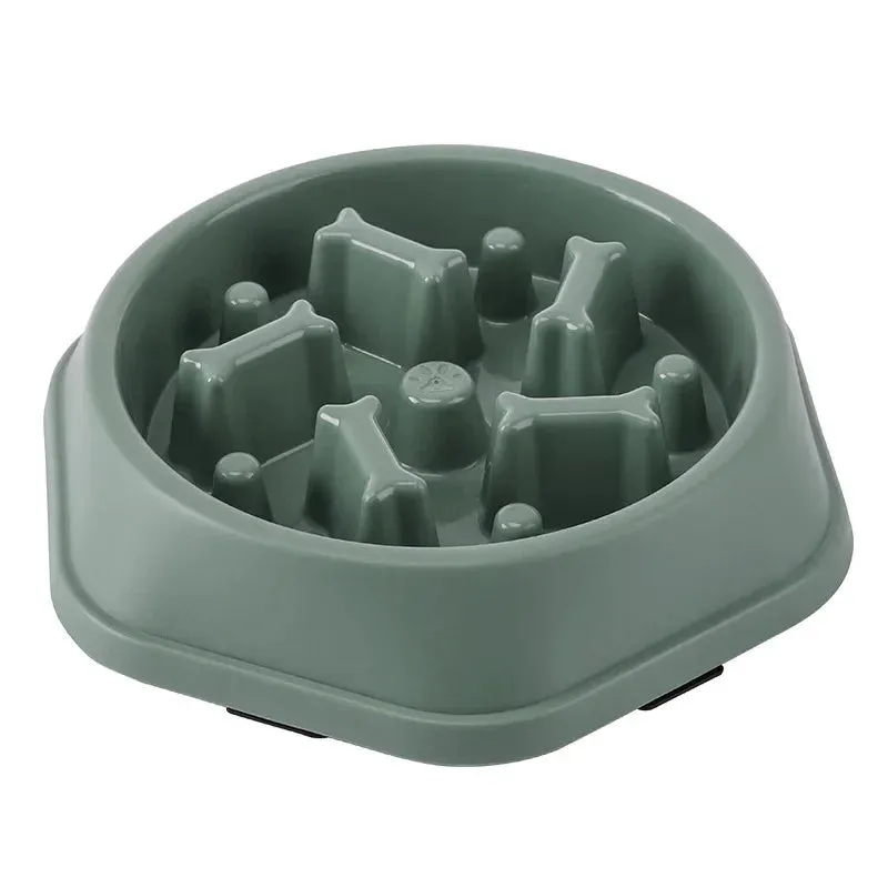 Pet Slow Food Bowl - Anti-Choking Feeder Dish for Dogs, PP Plastic Anti-Gulping Feeding Plate