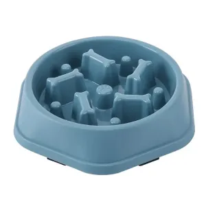 Pet Slow Food Bowl - Anti-Choking Feeder Dish for Dogs, PP Plastic Anti-Gulping Feeding Plate