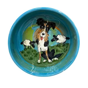 "Shepherd's Delight" Hand-Painted Border Collie Bowl
