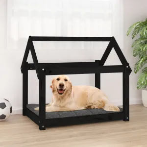 vidaXL Dog Bed Black 81x60x70 cm Solid Wood Pine