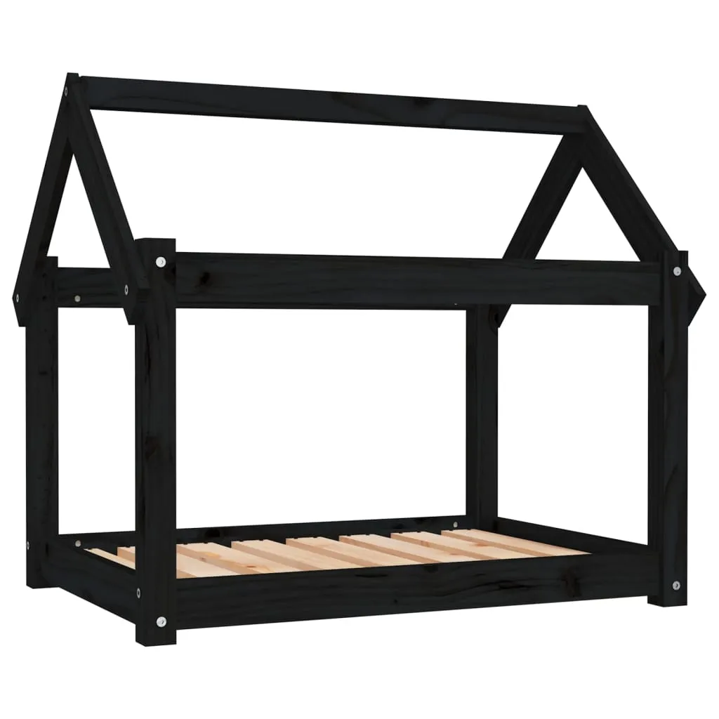 vidaXL Dog Bed Black 81x60x70 cm Solid Wood Pine