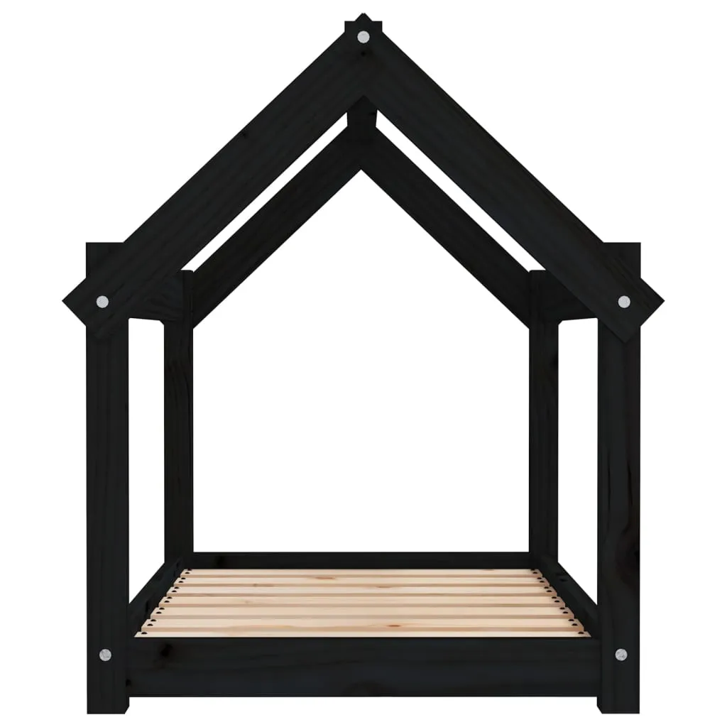 vidaXL Dog Bed Black 81x60x70 cm Solid Wood Pine