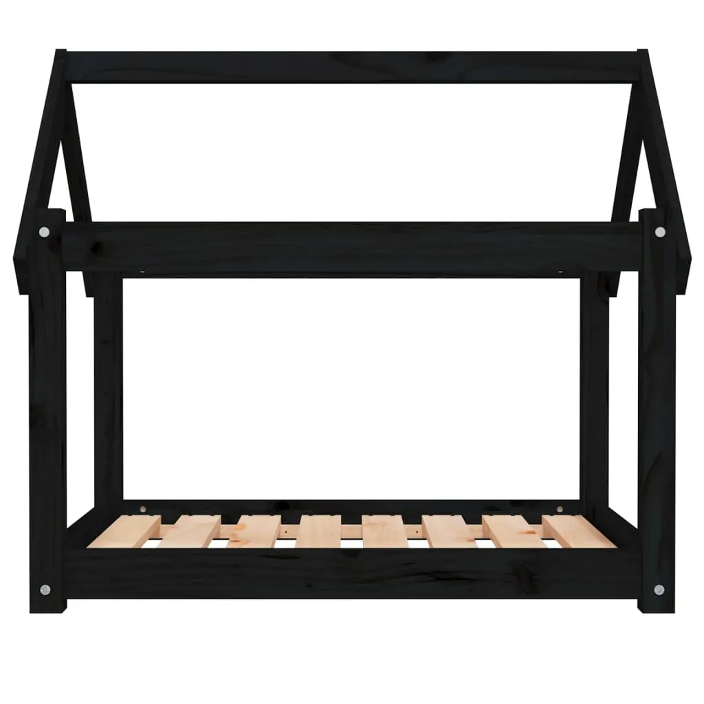 vidaXL Dog Bed Black 81x60x70 cm Solid Wood Pine