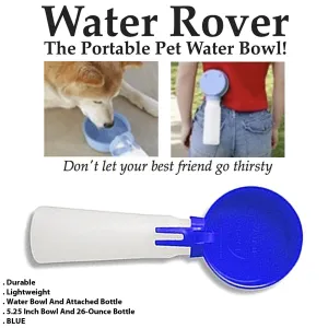 Water Rover Even Bigger 5.25 Inch Bowl and 26-Ounce Bottle, Blue